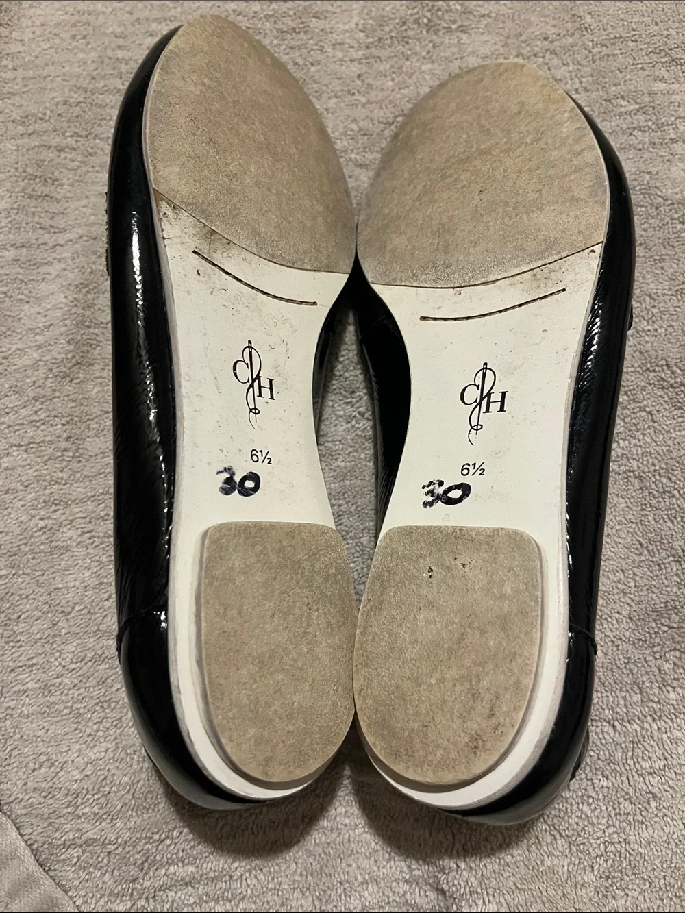 Cole Hahn Soft Leather Black & White Women's Penny Loafers 6 1/2